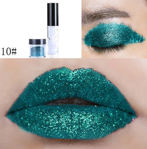 New Shimmer Glitter Powder Palette Glitter Lipstick - Our Beauty Bar