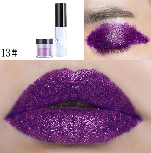 New Shimmer Glitter Powder Palette Glitter Lipstick - Our Beauty Bar